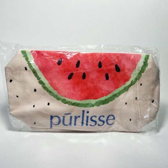 purlisse Handbags - Purlisse Cosmetic Makeup Bag Cloth Watermelon Print with Zipper Closure